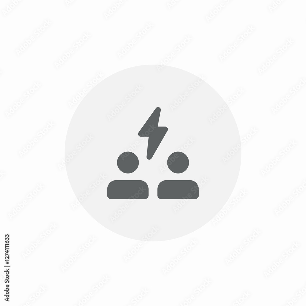 power staff team icon sign vector power staff team icon sign vector