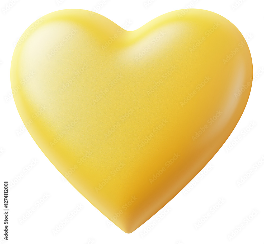yellow heart 3d render icon isolated on transparent background cutout yellow heart 3d render icon isolated on transparent background cutout
