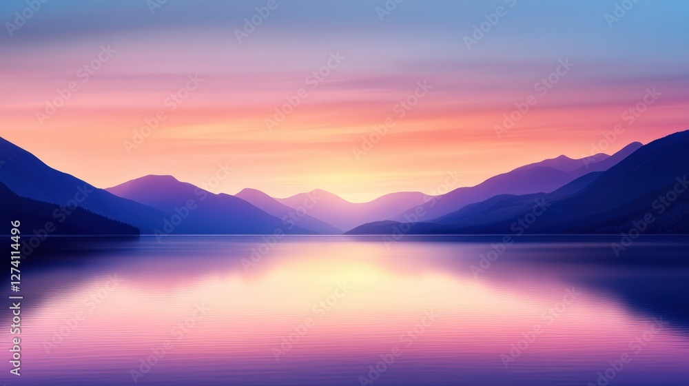 A serene sunset reflecting on a calm lake, surrounded by majestic mountains. The vibrant colors create a tranquil atmosphere, perfect for relaxation and nature enthusiasts. A serene sunset reflecting on a calm lake, surrounded by majestic mountains. The vibrant colors create a tranquil atmosphere, perfect for relaxation and nature enthusiasts.