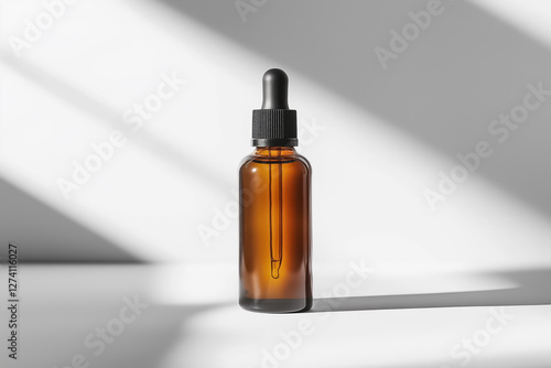 Wallpaper Mural Minimalist skincare product bottle standing upright with a soft shadow on a clean white background Torontodigital.ca