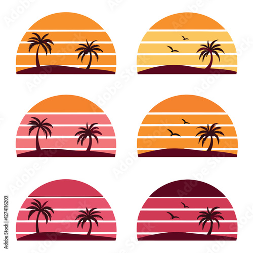 Minimal Half Sunsets Vintage Edition