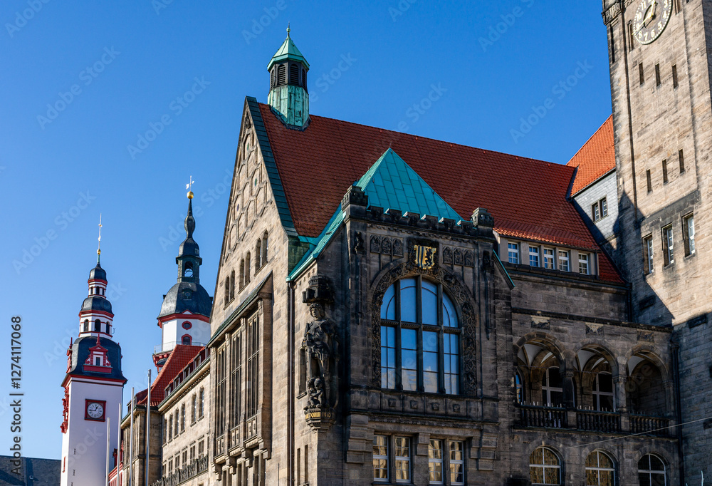 Fototapeta premium old town hall in chemnitz saxony east germany