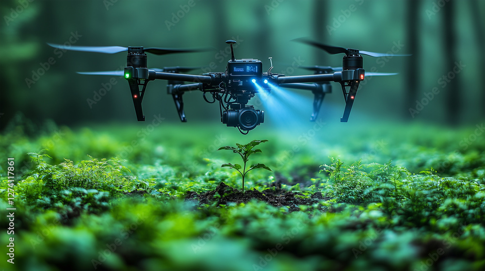 Futuristic Drone Enhancing Sustainable Agriculture with Precision Technology Futuristic Drone Enhancing Sustainable Agriculture with Precision Technology