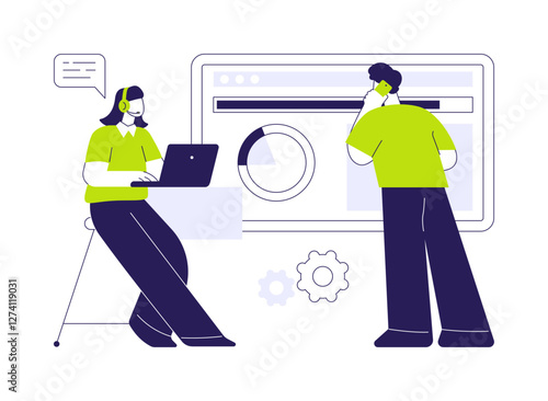 Installation assistance abstract concept vector illustration.