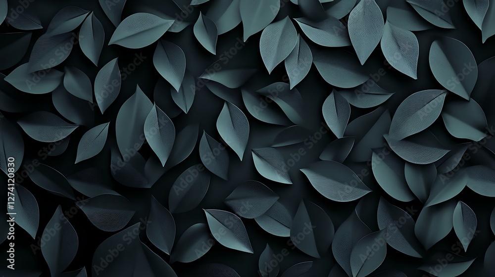Dark Green Leaves Abstract Background Pattern Dark Green Leaves Abstract Background Pattern