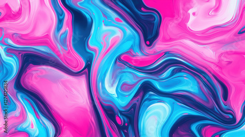 Wallpaper Mural Vibrant abstract swirl of pink and blue colors creating dynamic flow. This artistic design evokes sense of energy and creativity, perfect for modern decor or digital backgrounds Torontodigital.ca