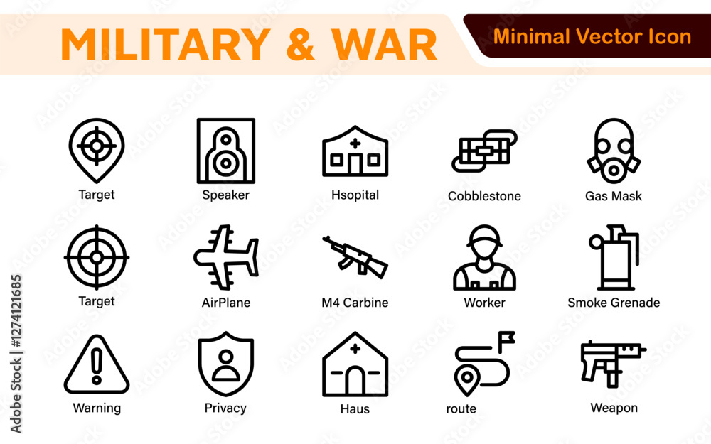 Military & War Icon Set. A powerful collection of icons representing defense and combat themes, perfect for enhancing educational materials, military websites, and historical projects. Military & War Icon Set. A powerful collection of icons representing defense and combat themes, perfect for enhancing educational materials, military websites, and historical projects.