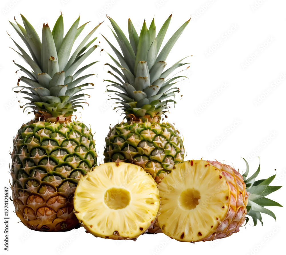 Pineapples Isolated on a Transparent Background Pineapples Isolated on a Transparent Background