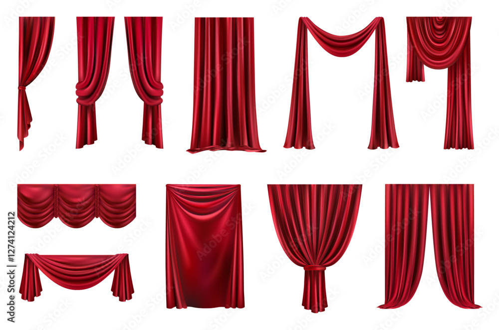 Ταπετσαρία Cinema or theater red velvet curtains for stage or scene