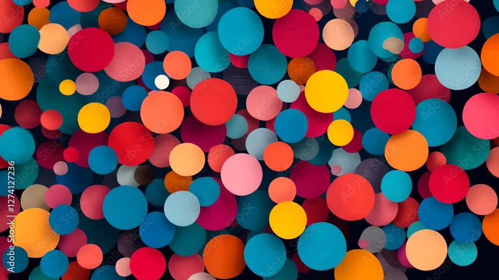 Colorful circles create vibrant patterns and mesmerizing designs in an artistic display Colorful circles create vibrant patterns and mesmerizing designs in an artistic display