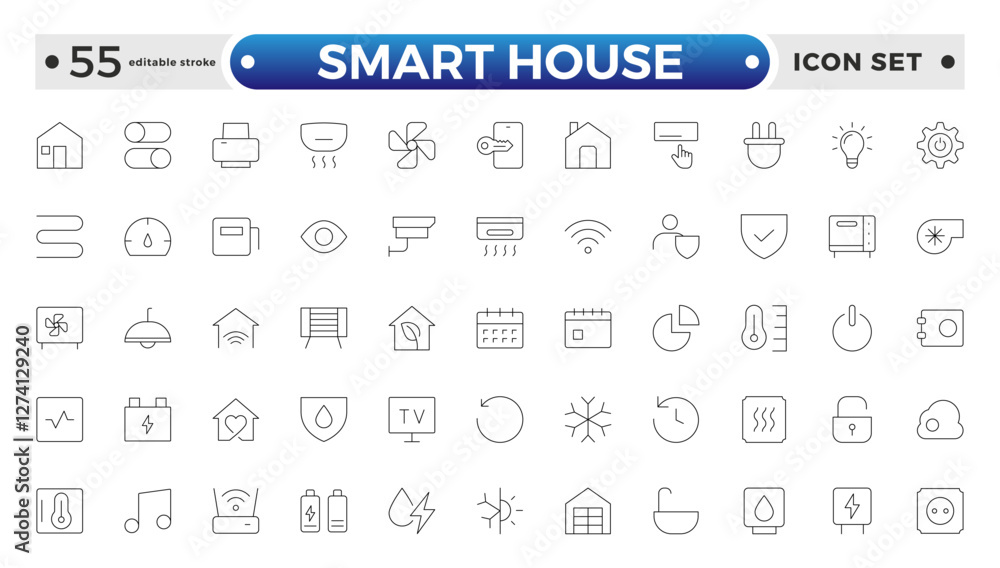 Line icons about smart house. Sustainable development. Contains such icons as renewable energy, autonomous building, air and water quality. Editable stroke outline icon.
Line icons about smart house. Sustainable development. Contains such icons as renewable energy, autonomous building, air and water quality. Editable stroke outline icon.