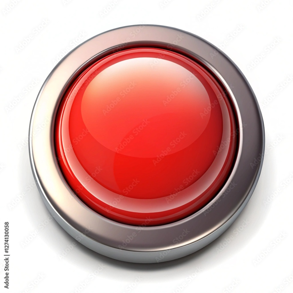 red glossy button