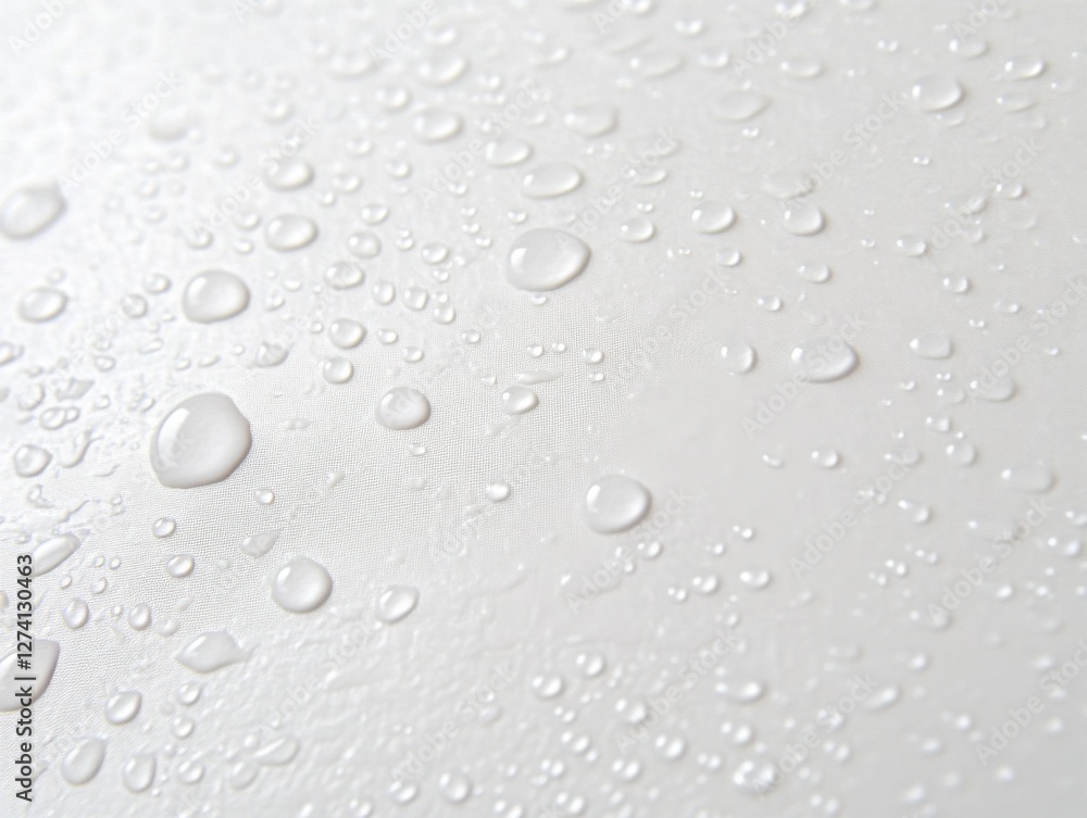 Water Droplets on White Textured Surface - Close Up Water Droplets on White Textured Surface - Close Up