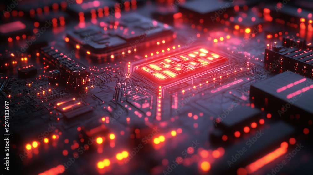 Obraz premium Technology Circuit Design with Digital Innovation