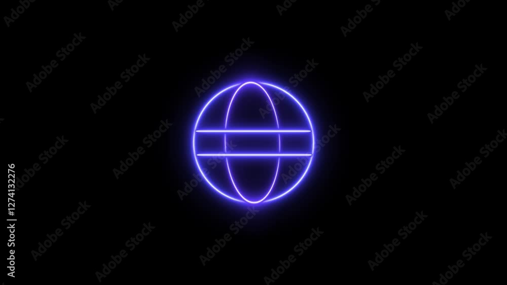 blue color Planet simple icon.Purple neon on black background.Earth icon. Simple thin line, outline of web icons for ui and ux, website or mobile application blue color Planet simple icon.Purple neon on black background.Earth icon. Simple thin line, outline of web icons for ui and ux, website or mobile application
