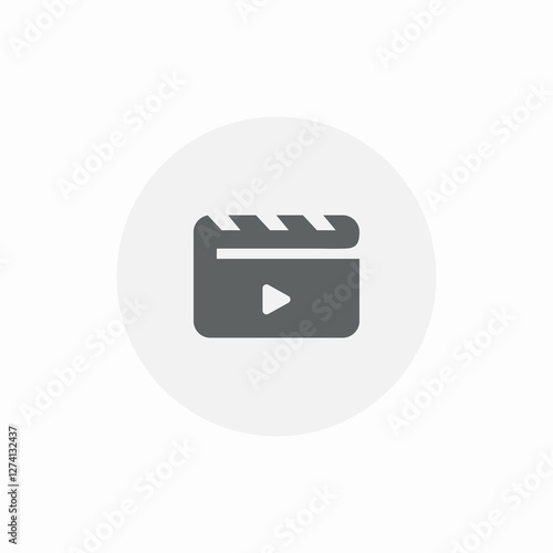 movie scene clap icon sign vector