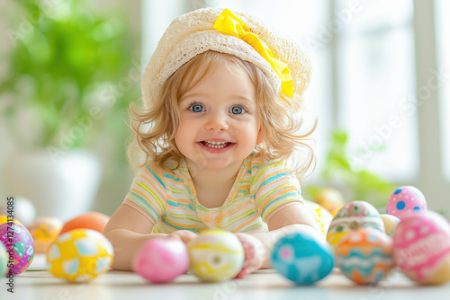 A girl enjoying Easter acti...