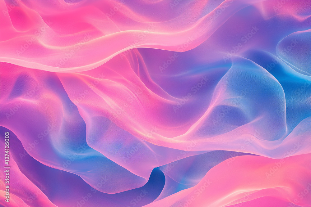 Fototapeta premium Dynamic abstract waves in vibrant pink and blue hue