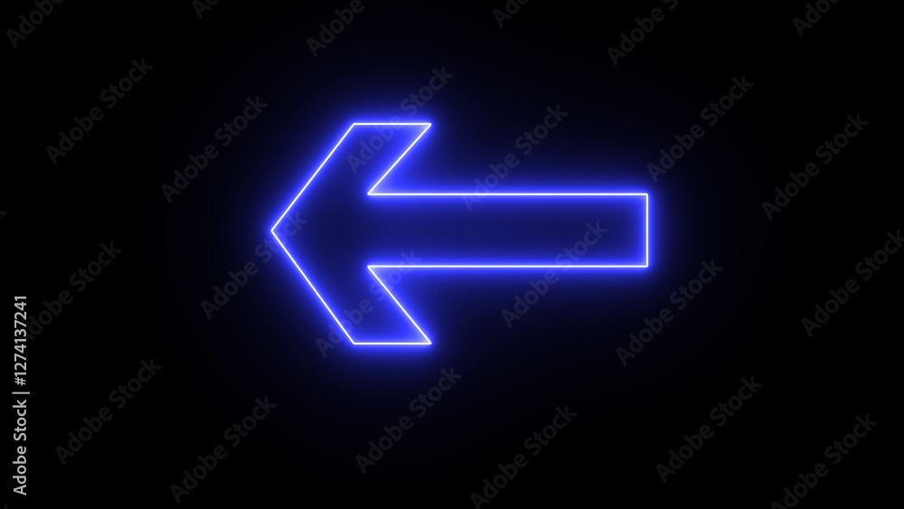 Glowing neon blue arrow icon swipe right to left on white background. Neon blue left or back arrow icon Glowing neon blue arrow icon swipe right to left on white background. Neon blue left or back arrow icon
