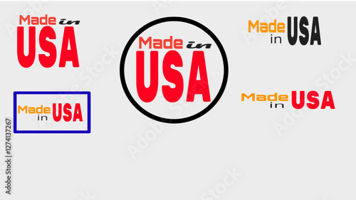 made in the usa labels set vector