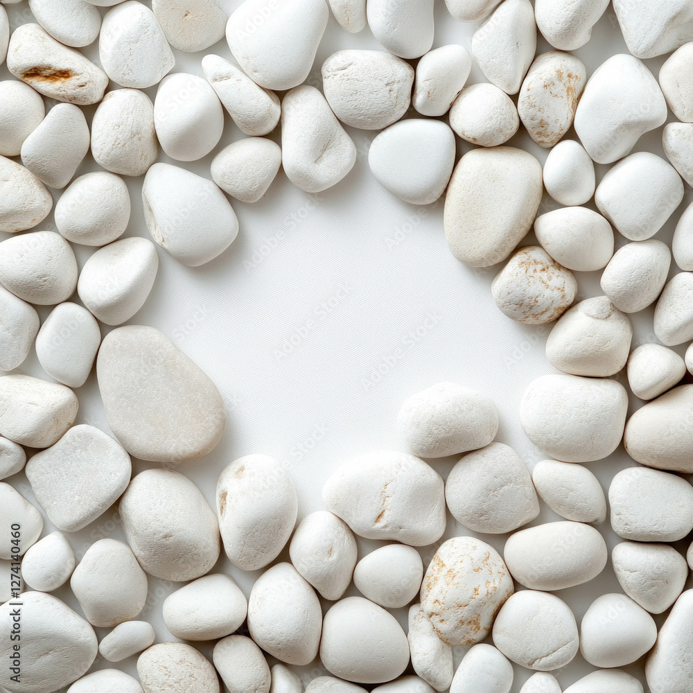 White Pebbles Isolated White Pebbles Isolated