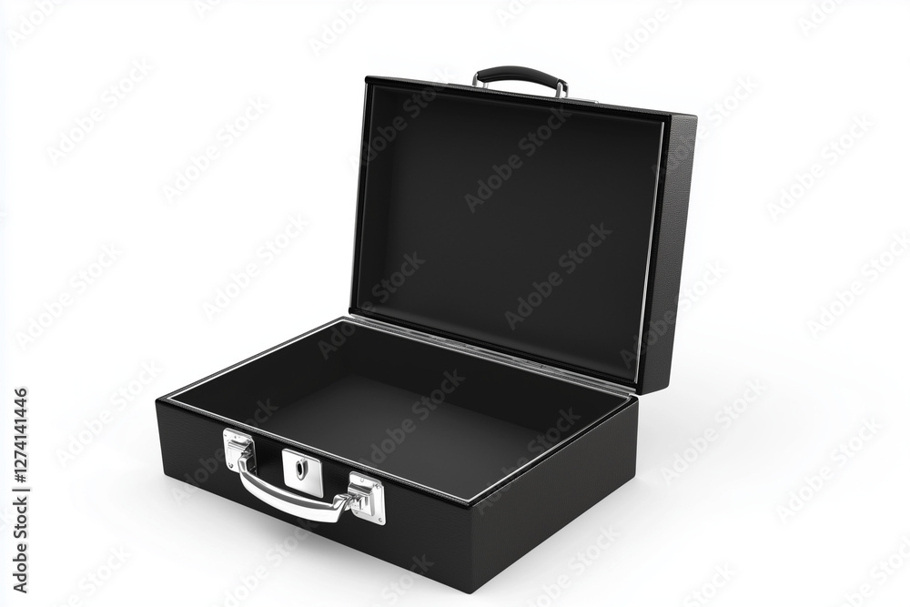 Opened 3D briefcase empty isolated on a white background Opened 3D briefcase empty isolated on a white background