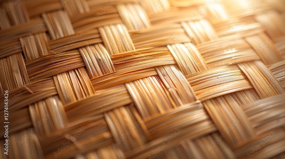 Fototapeta premium A close-up view of a woven material, showcasing intricate patterns and textures.