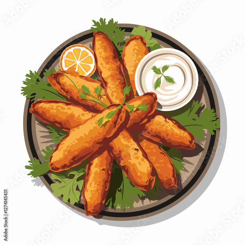 Crispy Indian Pakoras on a Plate