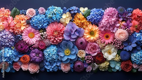 Wallpaper Mural Vibrant Floral Mosaic: A Colorful Array of Blossoms Perfect for Any Floral Inspiration Torontodigital.ca