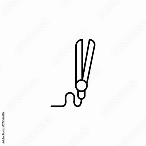 hair straightening tool icon sign vector