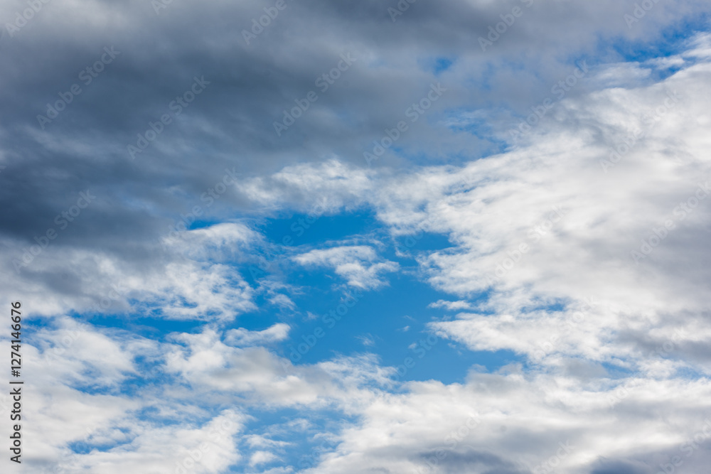 Fototapeta premium beautiful blue sky with soft white clouds for abstract background