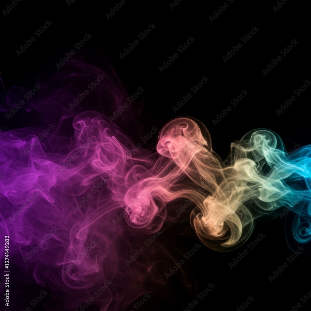 Obraz premium A surreal misty smoke effect with soft tendrils curling and merging in the air.