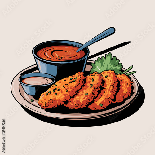 Crispy Indian Pakoras on a Plate