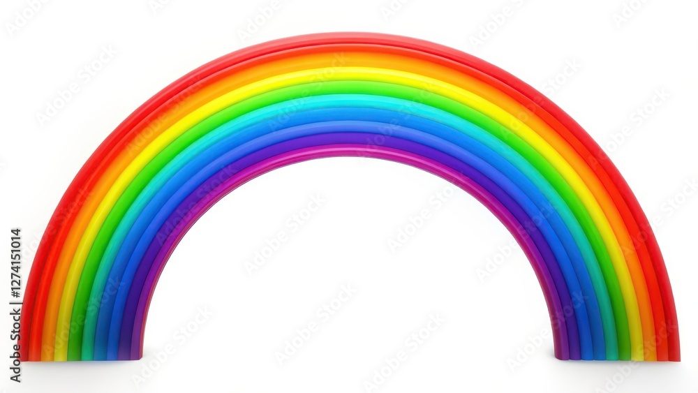 Obraz premium Rainbow Arc on White Background