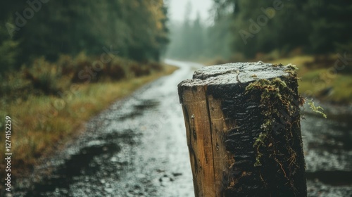 Wallpaper Mural stump on the roadside in the forest Torontodigital.ca