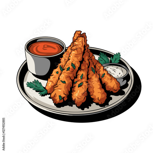 Crispy Indian Pakoras on a Plate