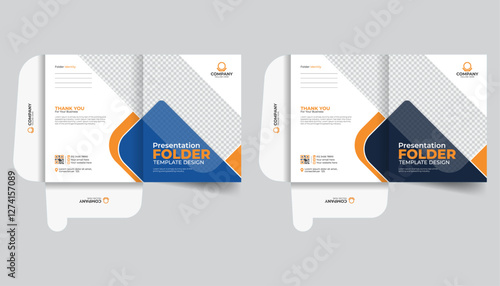 Company business file folder or stationary template
