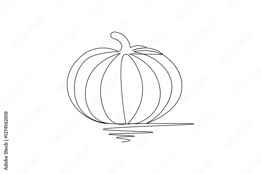 Pumpkin continuous one line drawing and minimalist style isolate outline vector illustration Pumpkin continuous one line drawing and minimalist style isolate outline vector illustration