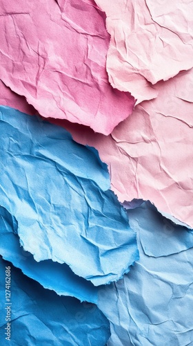 Wallpaper Mural Crumpled paper layered in shades of pink and blue creates a textured background Torontodigital.ca
