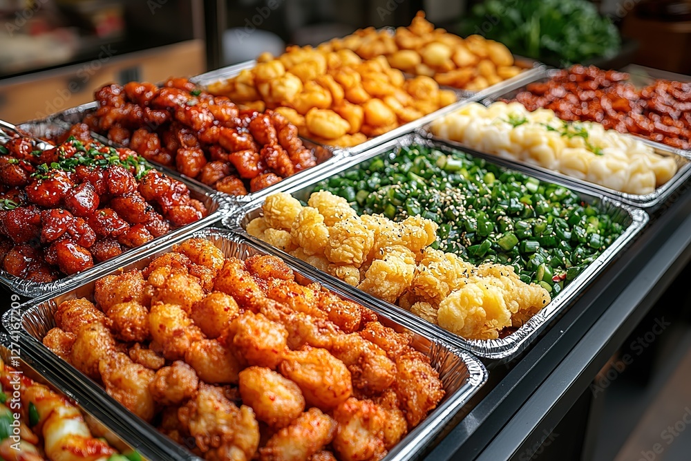 A delightful assortment of delicious dishes arranged buffet style Perfect for sharing or enjoying individually Catering perfection! A delightful assortment of delicious dishes arranged buffet style Perfect for sharing or enjoying individually Catering perfection!