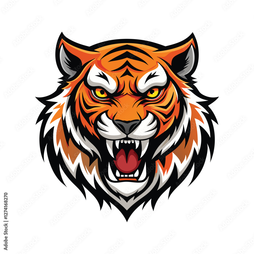 Obraz premium Tiger Hot Head vector Design