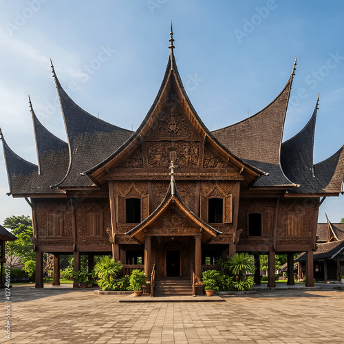 Minangkabau Malaysian Traditional house  photo