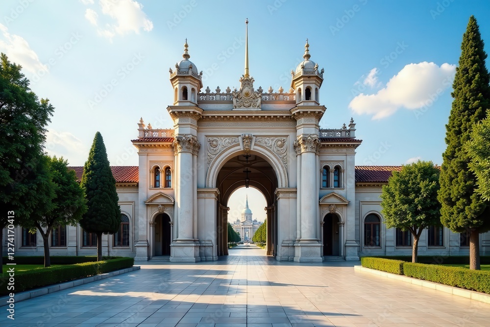 Obraz premium Grand Topkapi Palace entrance in Istanbul Majestic gate , tourism, history