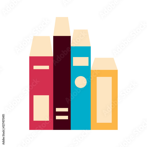 Vector image of icon of a book stacked on top of each other with white background