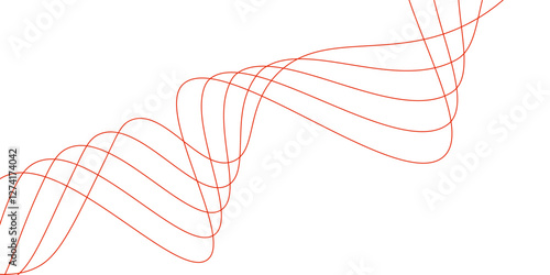 Thin line wavy abstract vector background. Curve wave seamless pattern. Line art striped graphic template.