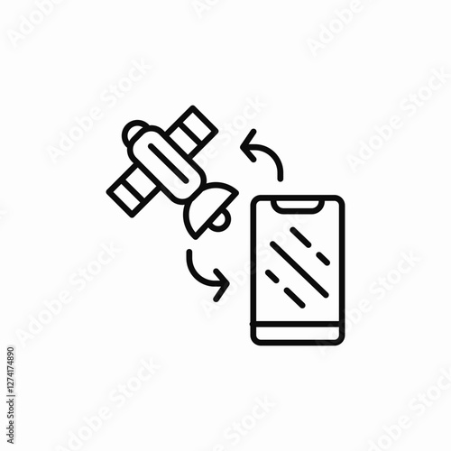 mobile satellite transactions icon sign vector