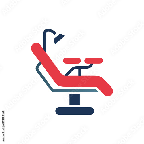 Dental chair icon, colorful design, dental clinic equipment, on white background