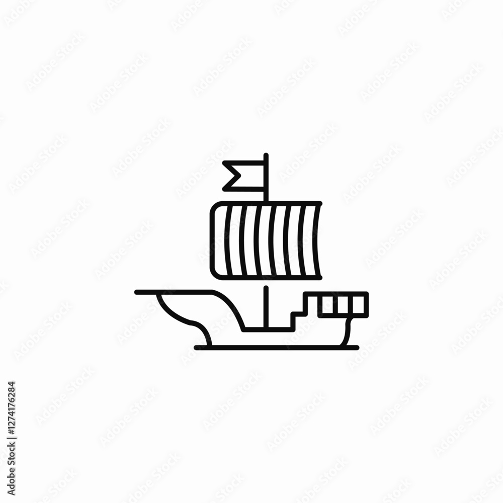 retro ship icon sign vector retro ship icon sign vector