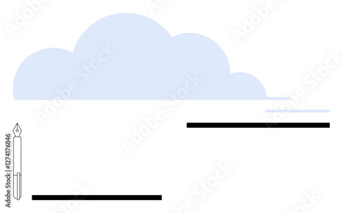 Abstract cloud paired with candle and bold horizontal lines creating balance and harmony. Ideal for ideas tied to creativity, spirituality, technology, communication, focus, energy, and abstract line