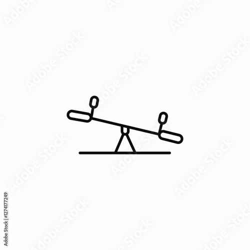 seesaw fun icon sign vector